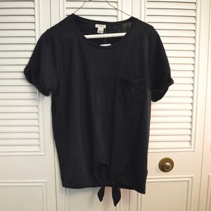 J. CREW NWT Navy Blue Pocket T-Shirt with Tie